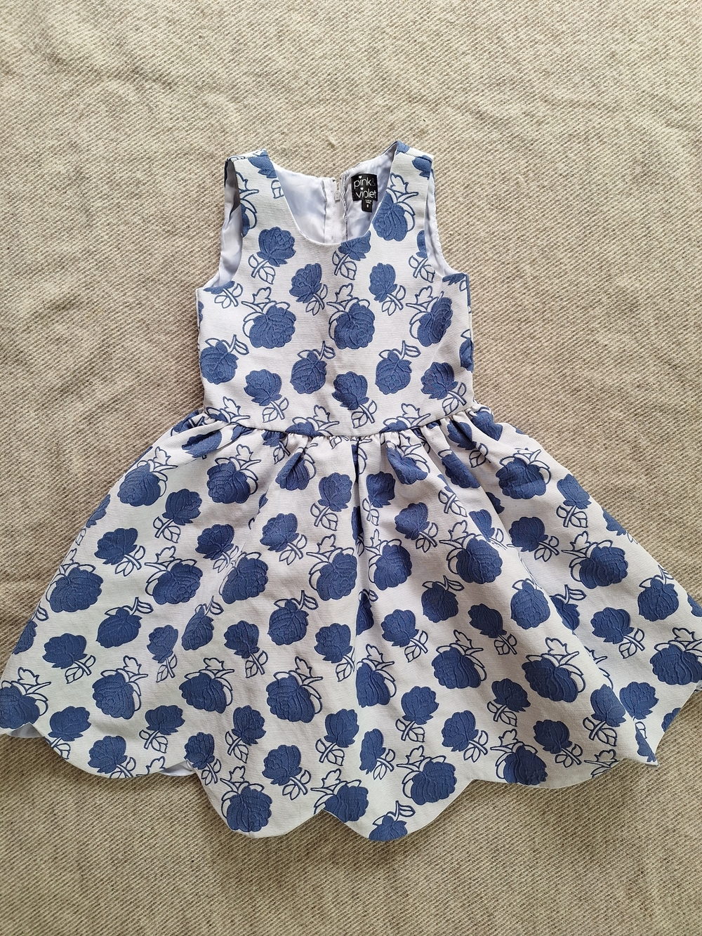 Pink Violet Scalloped Tea Dress